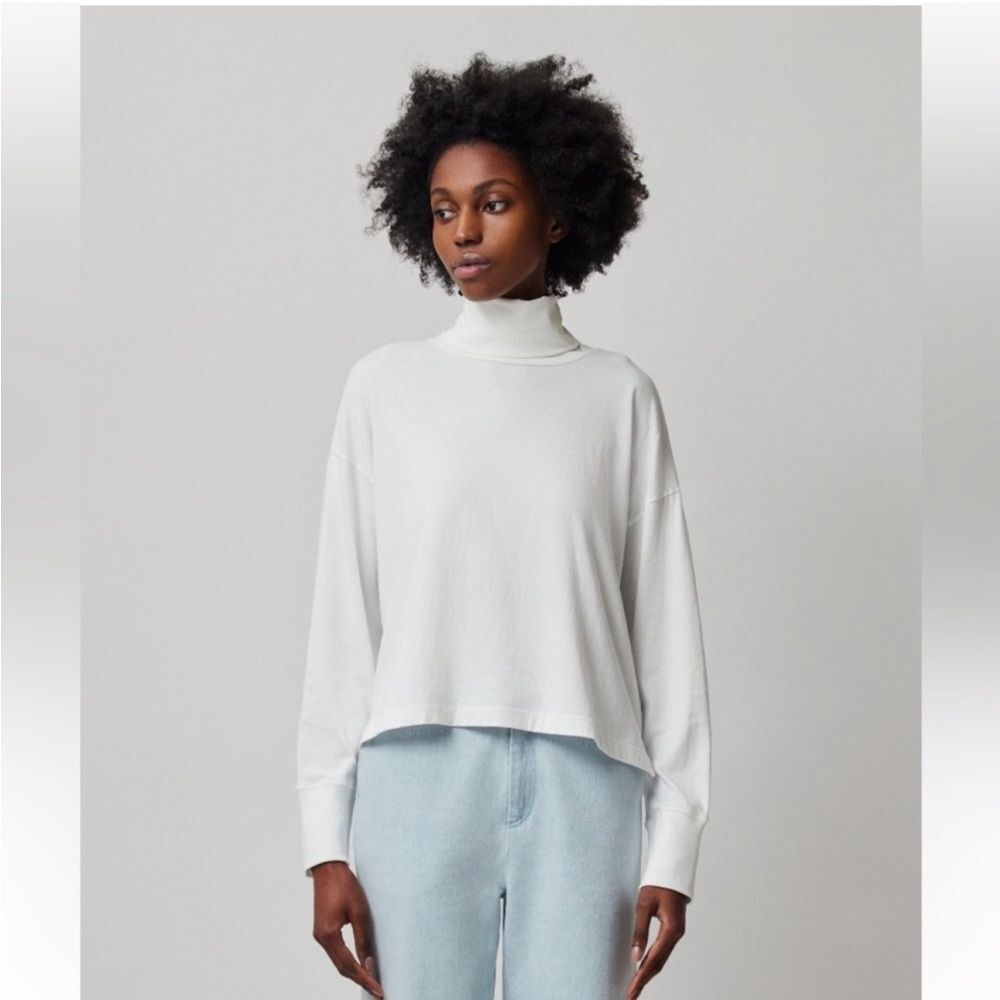 ATM Anthony Thomas Melillo White Heavy Weight Turtleneck Long Sleeve Size XL